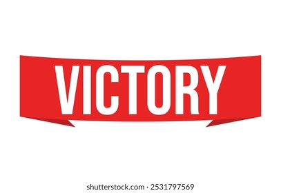 Vector illustration modern Victory banner, Isolated web element.
