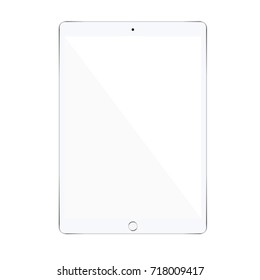 Vector illustration of modern white latop isolated on white background. Tablet in realistick style, mockup.