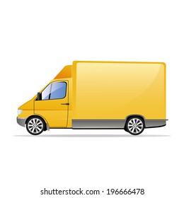vector illustration modern yellow truck