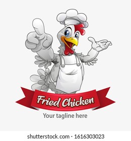 Vector illustration, modification of a chicken as a symbol of fried chicken business.