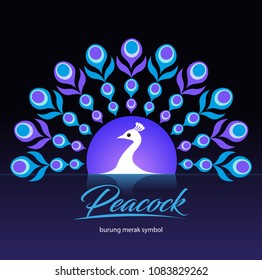 Vector illustration, modification peacock symbol or icon.