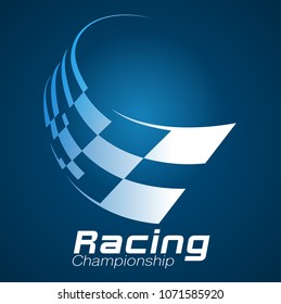 Vector illustration, modification shape checkered flag for racing championship symbol