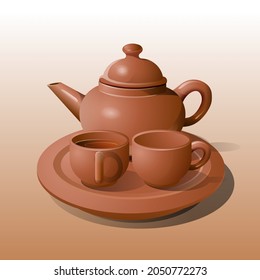 vector illustration, modification of the shape of the teapot.