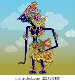 Ilustración vectorial, modificación del personaje de marionetas suaves de Sri Bathara Kresna.