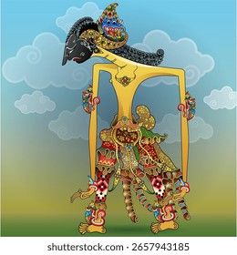 Vector illustration, modification of the Wayang character Abimanyu, son of Arjuna, in the Mahabharata story.