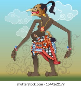 Vector illustration, modification of wayang purwa, Petruk character.