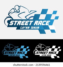 vector illustration, modified street race as a racing event symbol.