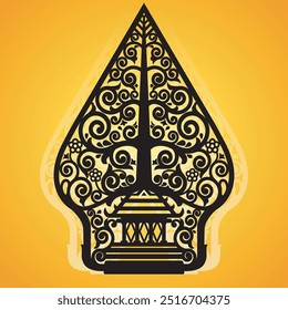 Vector illustration, modified wayang gunungan or tree of life.