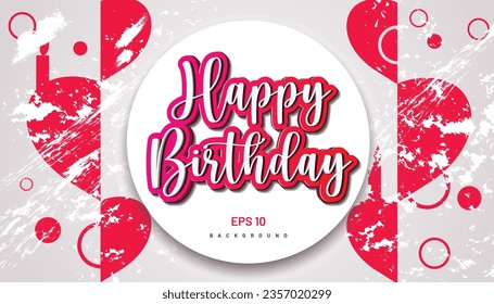 vector illustration modren and creative happy birthday background design template with modern lettering,use for celebration and happy birthday card and banner design.