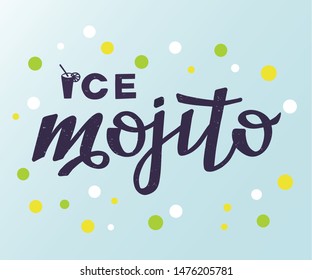Vector illustration of mojito for bar, restaurant, cafe menu. Mojito for decoration labels, cards, photos from the rest. Mojito to design an invitation to a party.