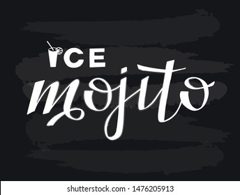 Vector illustration of mojito for bar, restaurant, cafe menu. Mojito for decoration labels, cards, photos from the rest. Mojito to design an invitation to a party.