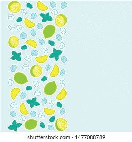 Vector illustration of mojito for bar, restaurant, cafe menu. Mojito for decoration labels, cards, photos from the rest. Mojito to design an invitation to a party.Vector illustration for print.