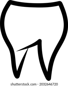 Vector illustration of a molar tooth in a dynamic style. Can be used as a logo for dentist