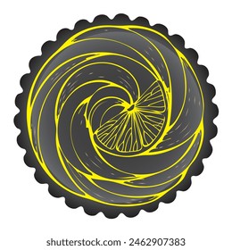 Vector illustration of a mold for Lemon Cream Pie with an inner pattern