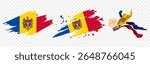 Vector illustration of Moldova flag composition on transparent background
