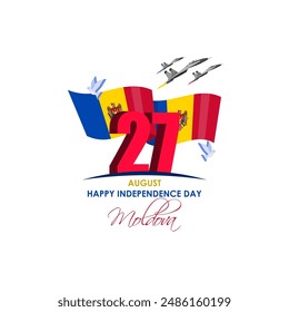 Ilustración vectorial de Moldavia Día de la Independencia Plantilla de medios sociales