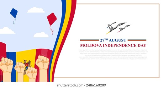 Ilustración vectorial de Moldavia Día de la Independencia Plantilla de medios sociales