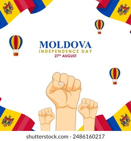 Vector illustration of Moldova Independence Day social media feed template