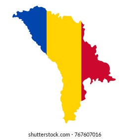 vector illustration of Moldova map and flag
