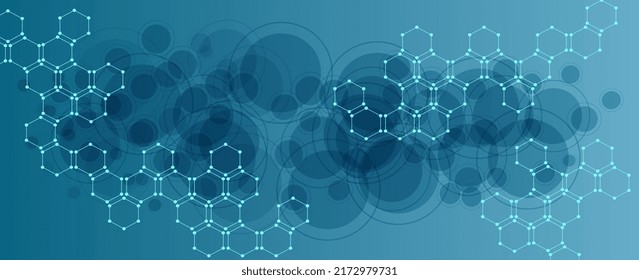 Vector illustration of molecular structure. Abstract background for innovation technology, science, healthcare, and medicine