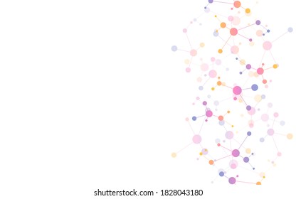 Ilustración vectorial de la estructura molecular y la ingeniería genética, ADN de moléculas, red neuronal, investigación científica. Antecedentes abstractos de la tecnología de la innovación, la ciencia, la atención de la salud y la medicina