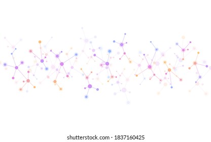 Ilustración vectorial de la estructura molecular y la ingeniería genética, ADN de moléculas, red neuronal, investigación científica. Antecedentes abstractos de la tecnología de la innovación, la ciencia, la atención de la salud y la medicina