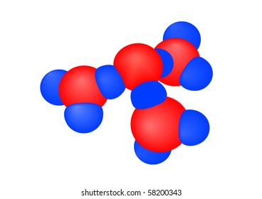 Vector illustration a molecule with atoms on a white background