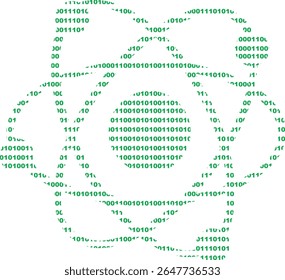 vector illustration of a molecule designed with the numbers 0 and 1 from the binary code system, in quantum computing, nanotechnology, or biotechnology concept