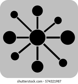 Vector Illustration of Molecule Icon in Black
