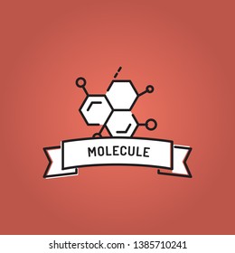 VECTOR ILLUSTRATION OF MOLECULE LINE ICON SET