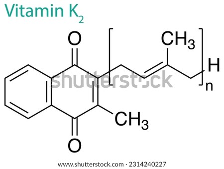 A vector illustration of the molecule structure of Vitamin K2