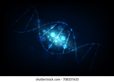 vector illustration molecules fission, science research concept, abstract wave technology background