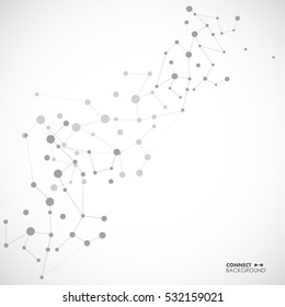 Vector illustration molecules, network and connection.