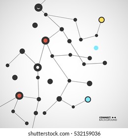 Vector illustration molecules, network and connection.