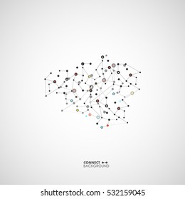 Vector illustration molecules, network and connection.