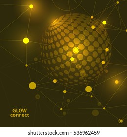 Vector illustration molecules, network and connection