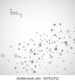 Vector illustration molecules, network and connection.