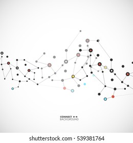 Vector illustration molecules, network and connection.