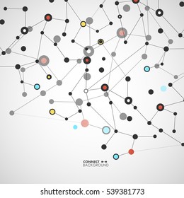 Vector illustration molecules, network and connection.