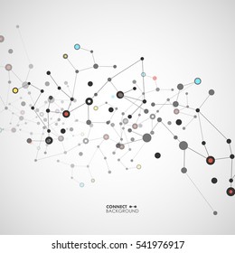 Vector illustration molecules, network and connection.