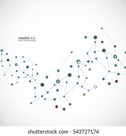 Vector illustration molecules, network and connection.