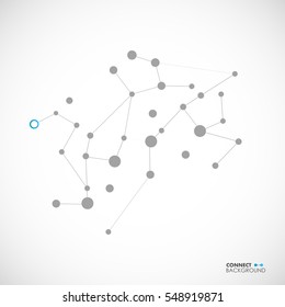 Vector illustration molecules, network and connection.