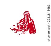 vector illustration of Molotov cocktail concept