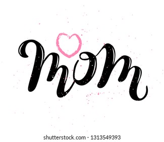 Vector illustration of mom text. Text design for banner templates, cards, covers, invitations, posters. Eps 10 