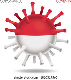 Vektorgrafik der Form des Monaco-Flaggenvirus, einzeln auf weißem Hintergrund