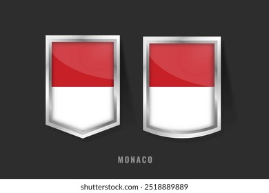 Vector Illustration of MONACO Label Logo. MONACO Badge Sign MONACO With Flag, Monacan Product Label Banners Template.
