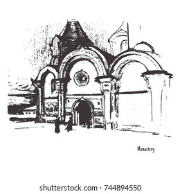 vector illustration of monastery