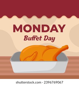 Vector illustration Monda Buffet Day. Buffet Day illustration vector background. Vector eps 10