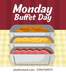 Vector illustration Monda Buffet Day. Buffet Day illustration vector background. Vector eps 10