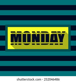 vector illustration of monday sticker